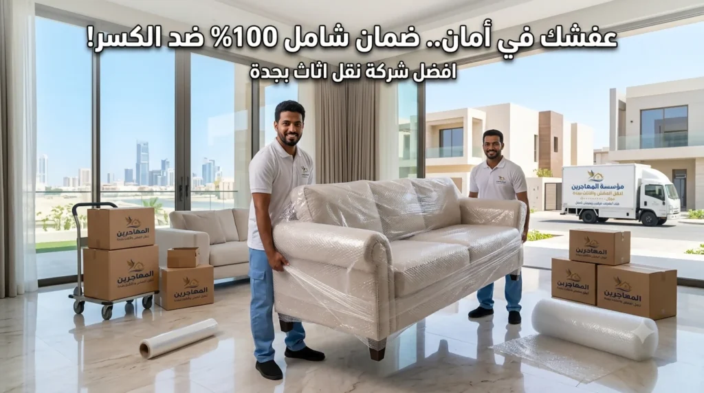 افضل شركة نقل اثاث بجدة | فك، تغليف، وضمان شامل 100% | المهاجرين 1 عمال افضل شركة نقل اثاث بجدة