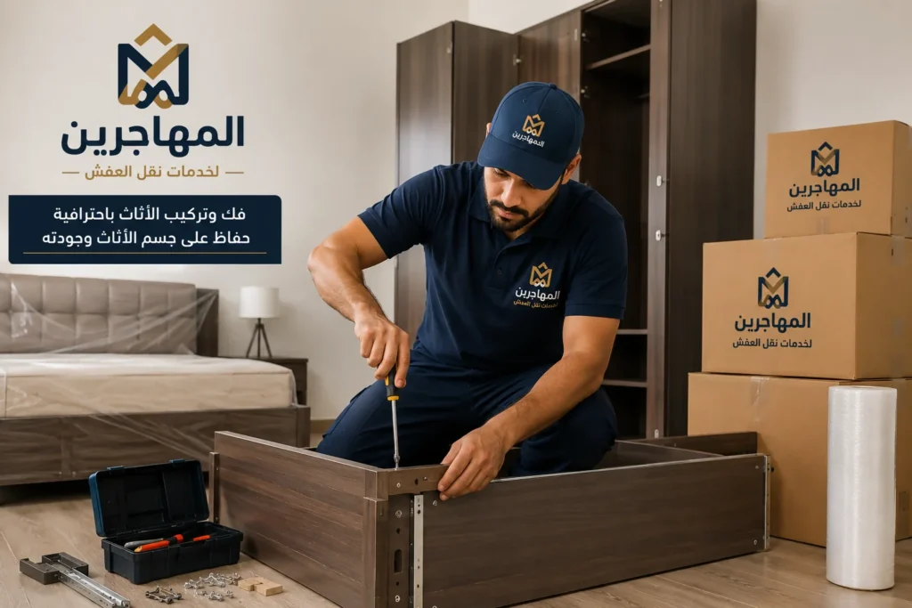 افضل شركة نقل عفش بالمدينة المنورة (لايجار ) ارخص شركات نقل الاثاث 6 فريق فك وتركيب اثاث مع شركة نقل عفش بالمدينة المنورة