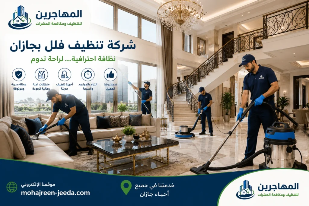 شركة تنظيف منازل بجازان | خدمات احترافية وضمان شامل 3 شركة تنظيف فلل بجازان