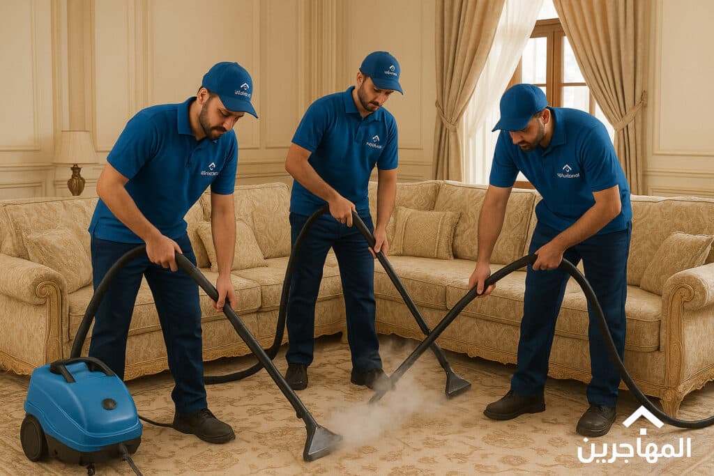 عمال شركة تنظيف مجالس بالبخار بجدة شركة تنظيف بالبخار بجدة (كيان 0545504341) خصم 40% افضل شركة تنظيف كنب بالبخار سجاد و موكيت شركة تنظيف بالبخار بجدة تقدم خدمات متكاملة لتنظيف الكنب والسجاد والمجالس بأحدث أجهزة البخار لتعقيم شامل وإزالة البقع بفعالية. ضمان نظافة تدوم طويلاً ونتائج فورية في جدة.