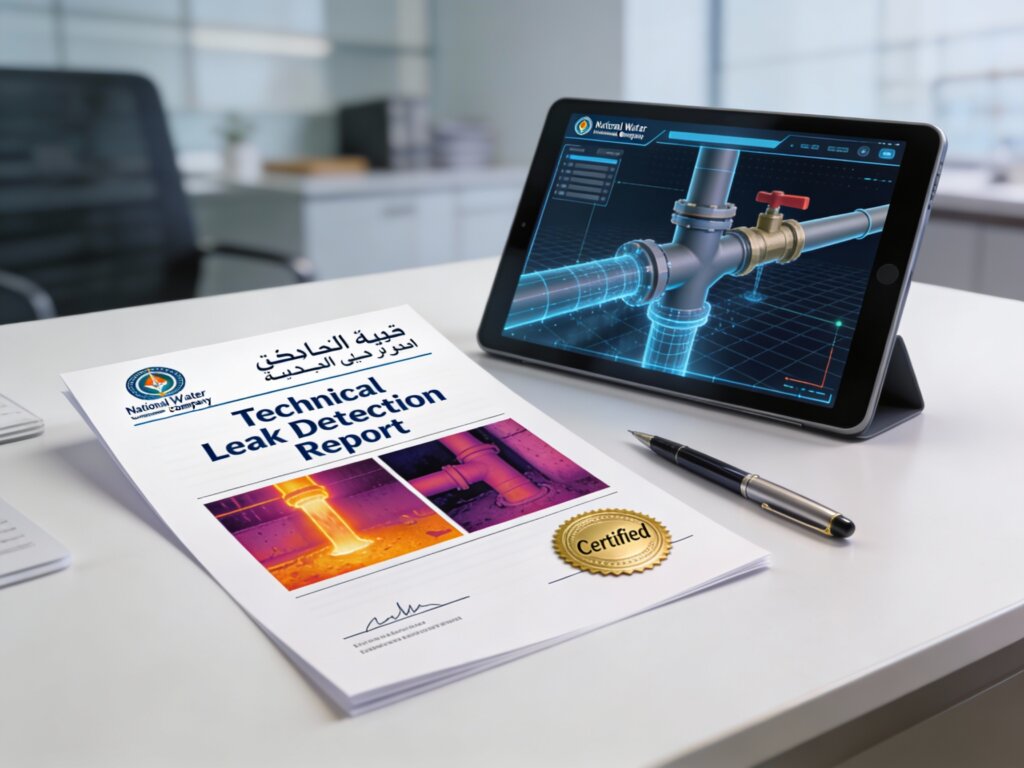 عمال متخصصون يقومون بطلاء خزان مياه خرساني بمواد عزل مائية معتمدة لمنع تسرب المياه الجوفية والملحية في جدة.