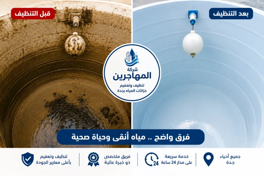 شركة تنظيف خزانات بجده (لايجار 00201011916991 ) غسيل و تعقيم الخزانات بجده 4 قبل وبعد تنظيف خزان المياه