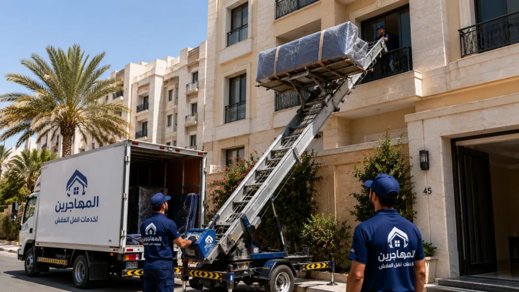 شركة نقل عفش حي المحمدية جدة | نقل أثاث احترافي مع الفك والتركيب والتغليف 4 ونش رفع عفش حي المحمدية جدة